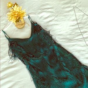 Emerald Sequin Fringe Dress